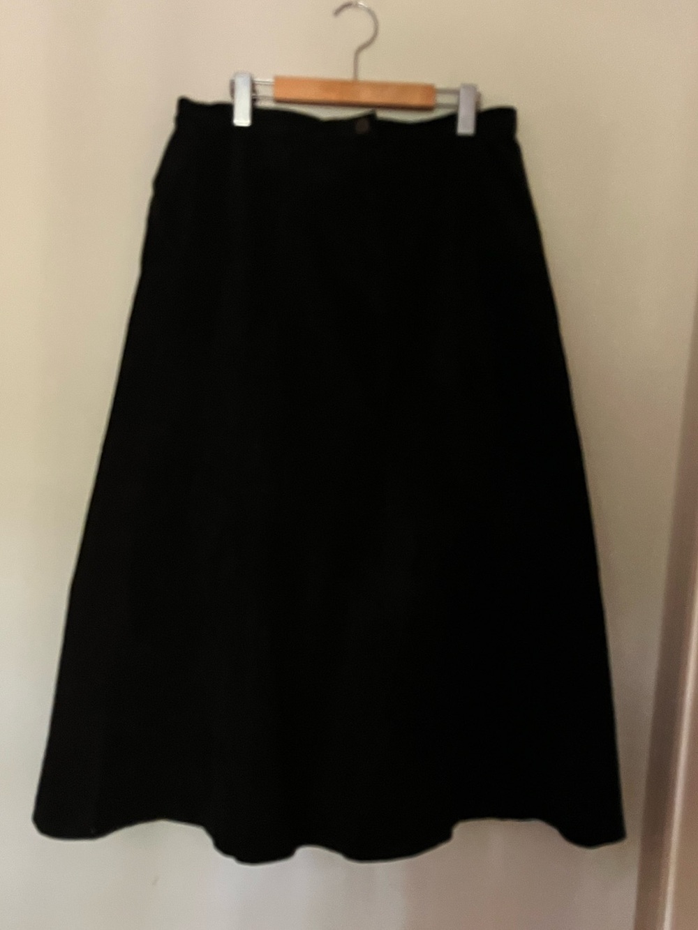 Vintage Genuine Suede Midi/Maxi Skirt Black L/XL
